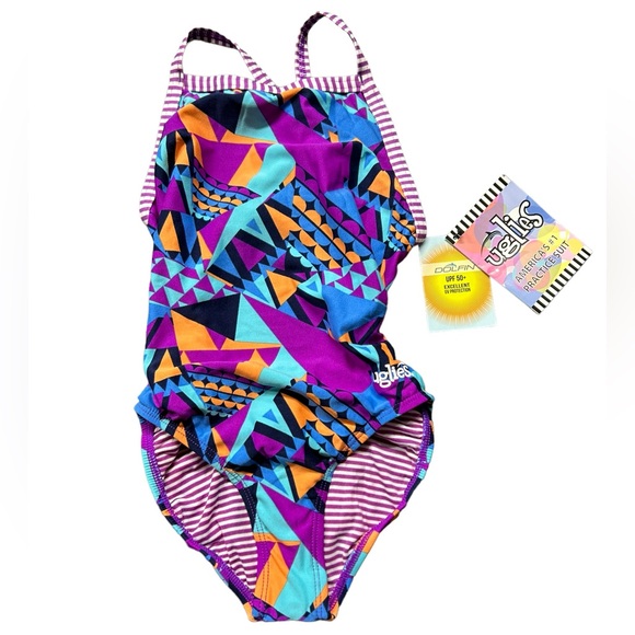 DOLPHIN UGLIES womens one piece athletic swim practice swimsuit size 28 NWT - Picture 2 of 6